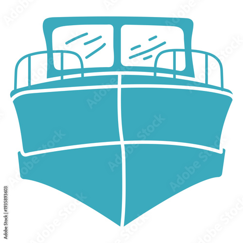 Yacht cut out front view