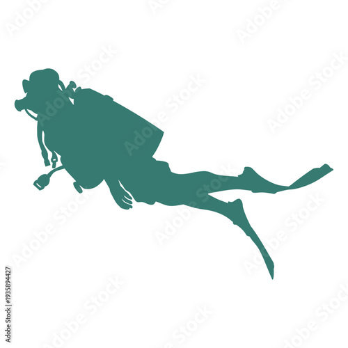 Diver suit detailed silhouette