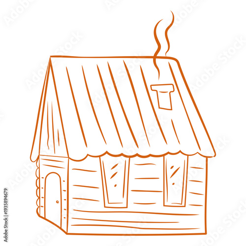 Simple cottagecore wilderness outdoors winter cabin