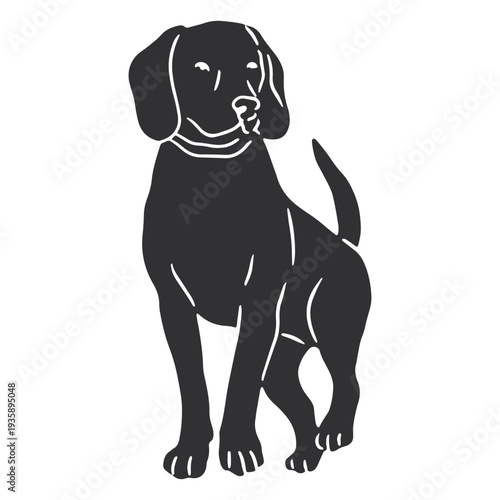 Bavarian dog walking silhouette