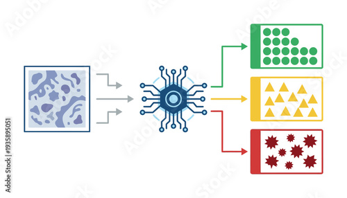Virus attacking cells and releasing various particles and toxins.