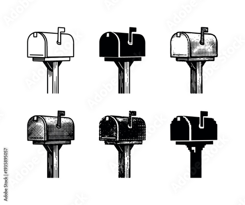 Traditional mailbox mounted on wooden post with curved top and front door for receiving letters and small parcels | Create ONE