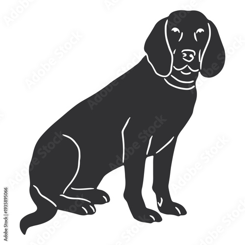 Bavarian dog sitting silhouette