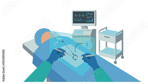 Surgeon performing operation in hospital theater.