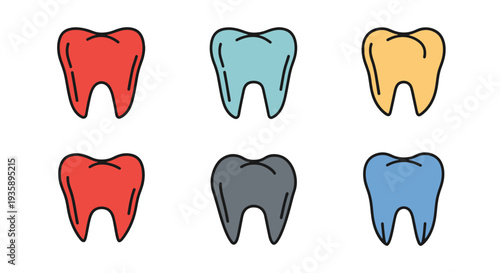 Cultivator teeth Line art contemporary color design vector