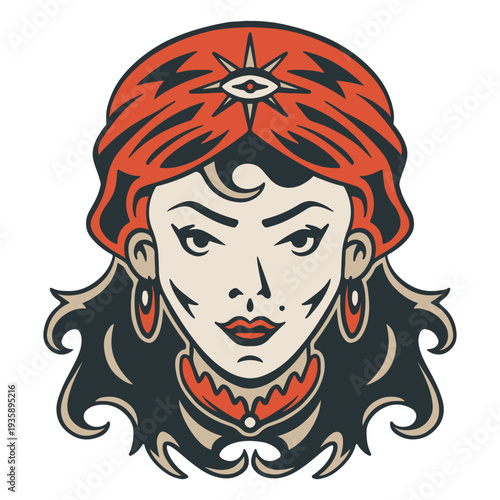 Psychic woman head icon