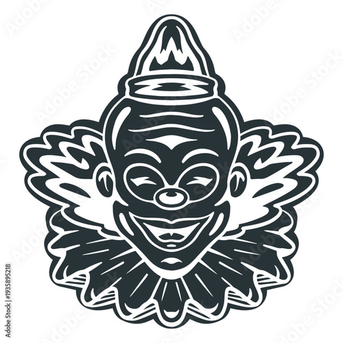 Clown circus character head icon