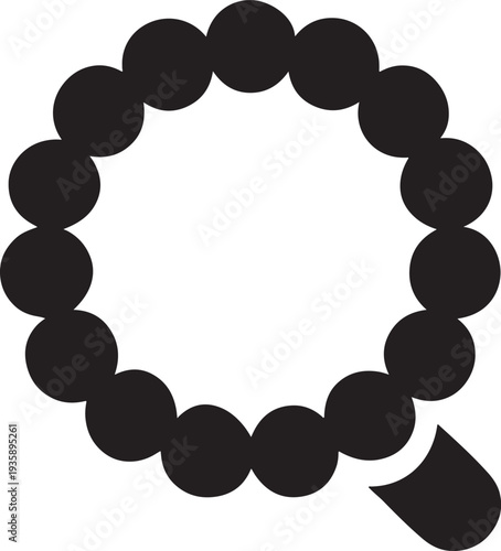 A glossy 3d vector illustration of a round framework made of bright diamonds creates a black and white decorative circle border for an elegant art template design