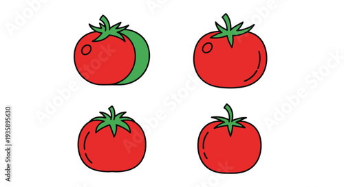Tomato Line art vector set creative modern smooth illustration