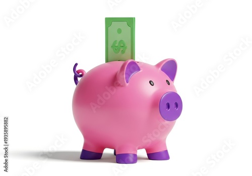 Brightly colored ceramic container shaped like a hog accepts paper currency for safekeeping