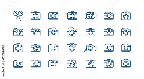 Camera icons photography and film elements
