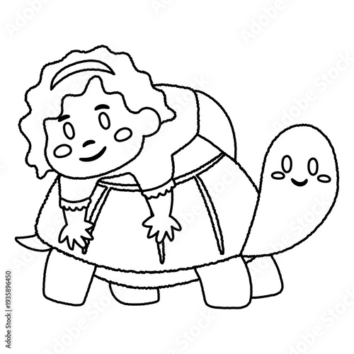 Kid tortoise simple children