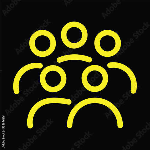 Our employee team, professional collective outline icons. Line signs group of five people. Vector isolated pictograms for web and app on white background editable stroke.