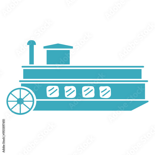 Simple paddle steamer water activity boat transport