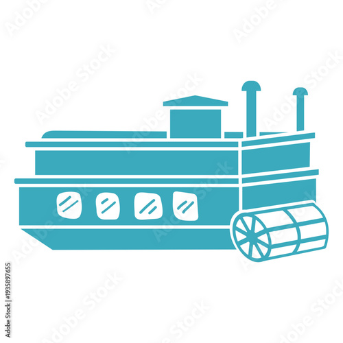 Simple paddle steamer side water boat transport