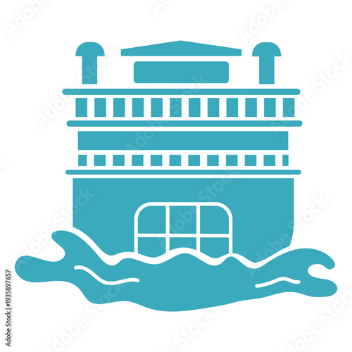 Simple boat paddle steamer transport