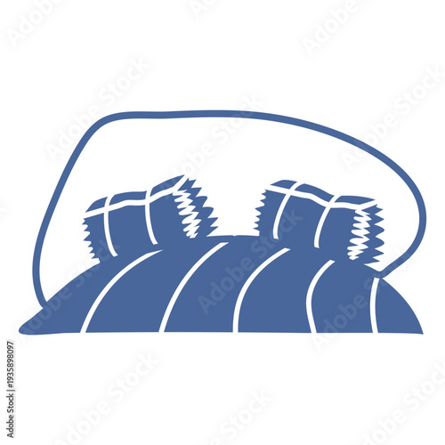 Nature scenery field with bales cut out