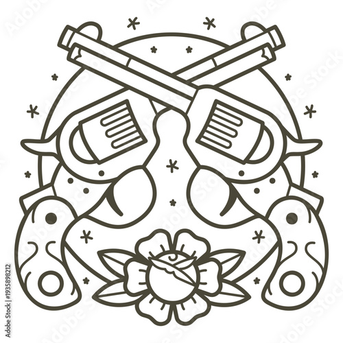 Wild west revolvers design stroke