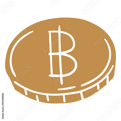 Baht currency coin cut out