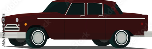 Classic old car angled front side view illustration