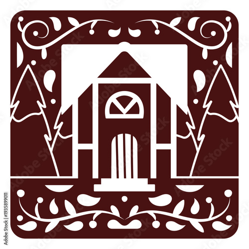 House in the woods cut out