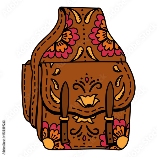 Wild west floral saddlebag color stroke