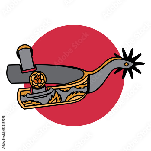 Wild west horse spur color stroke