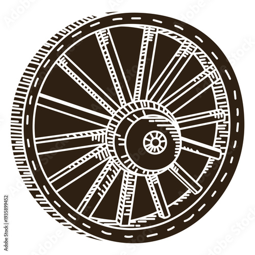 Wild west black cart wheel cut out