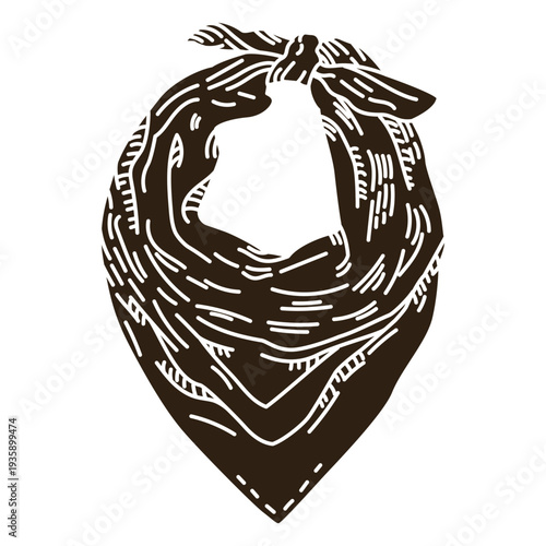 Wild west cowboy scarf cut out