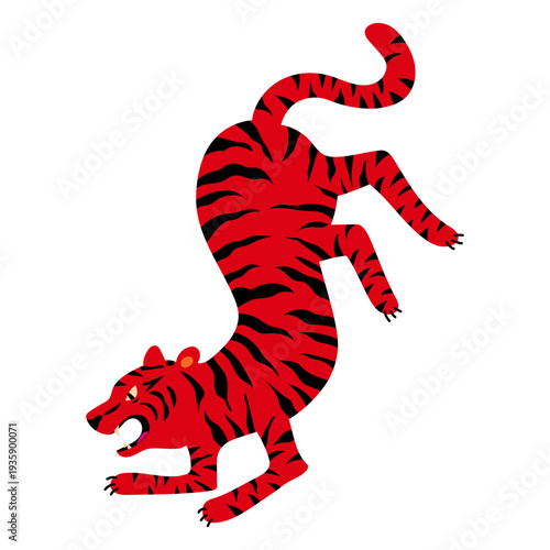 Red tiger flat fierce