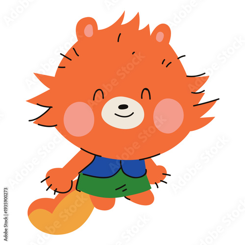 Cute fuzzy fox character