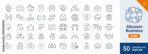 Altruism icons Pixel perfect. care, support, communication, ...	
