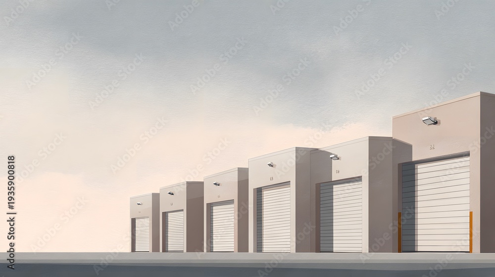 Fototapeta premium Organized storage modern design illustration evoking order minimalism and quiet functionality