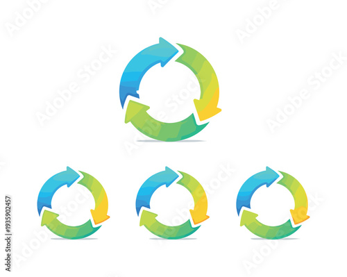 Task streamlining action illustrated by a circular arrow loop forming a continuous motion cycle, centered and uncluttered as one