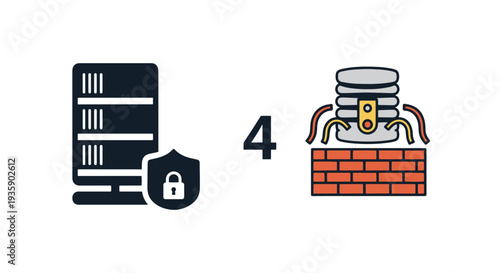 Cyber Security Line soft abstract creative illustration