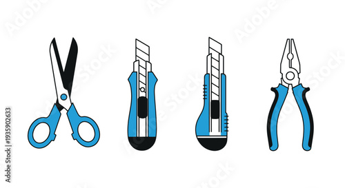 Cutting Tool Line art vector minimal smooth style illustration