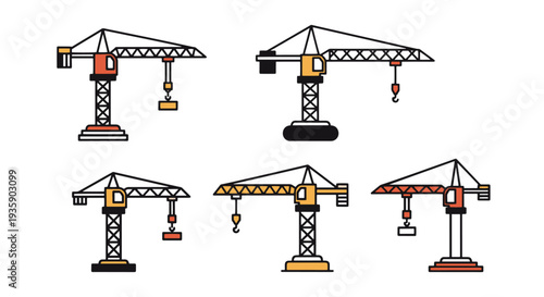 Tower Crane Line art vector creative abstract style