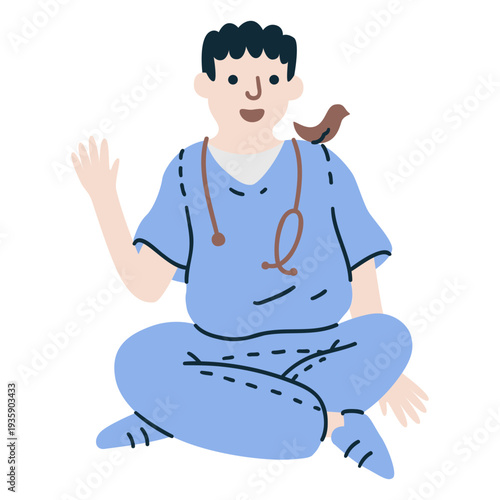 Bird veterinarian animals people