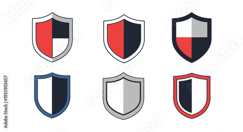 Cyber shield Line art vector modern smooth style
