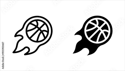 Basketball icon set. Basketball logo vector icon on white background