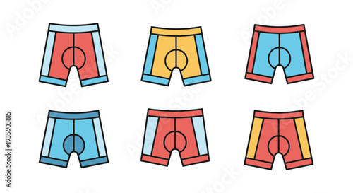 Cycling Shorts Line art vector colorful modern