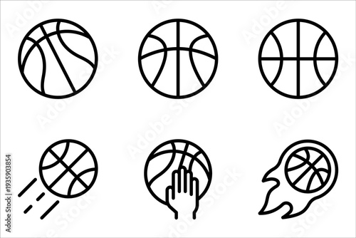 Basketball icon set. Basketball logo vector icon on white background