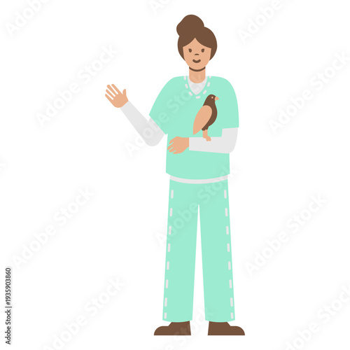 Veterinarian bird animal people