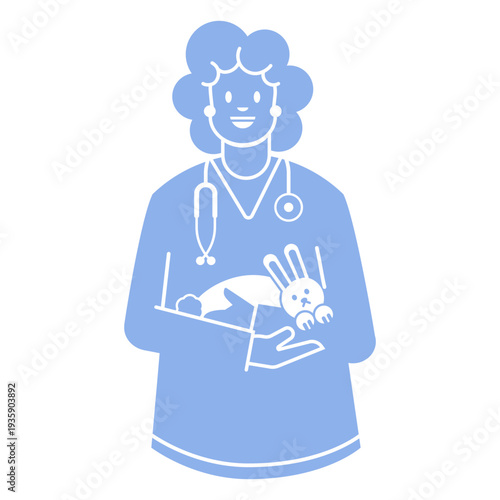 Veterinarian bunny health animal people