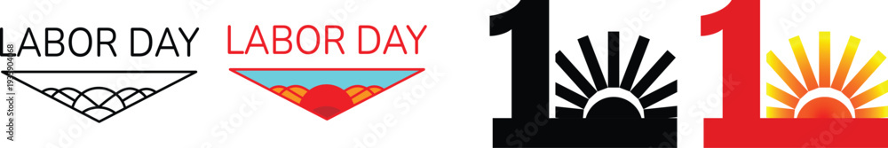 Obraz premium May day labor day icon set celebrating workers rights and unity