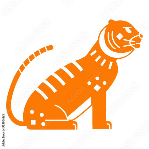 Tiger cut out sitting
