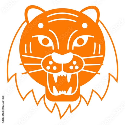 Tiger cut out roaring