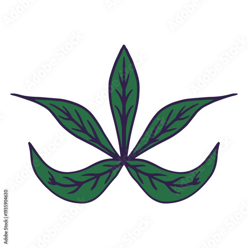 Plant color stroke leaves