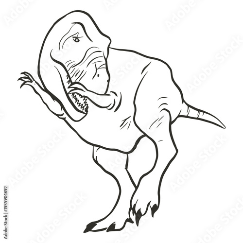 Realistic tyranosaurus dabbing stroke