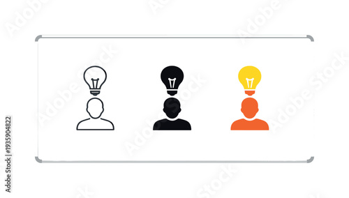 Organized session outcome represented by a rectangular whiteboard panel with rounded corners and slim frame shown straight on,